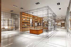 retail store floor plan with dimensions