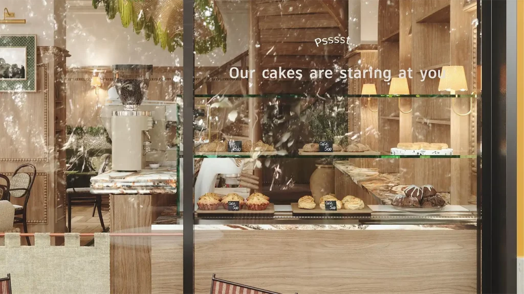 Custom ambient bread display shelf for bakery retail