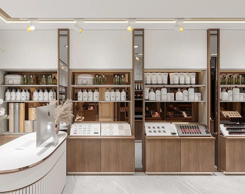 ONI-Shopfitting Immersive Perfume Boutique: Artistic Retail Counter & Scent - Focused Design