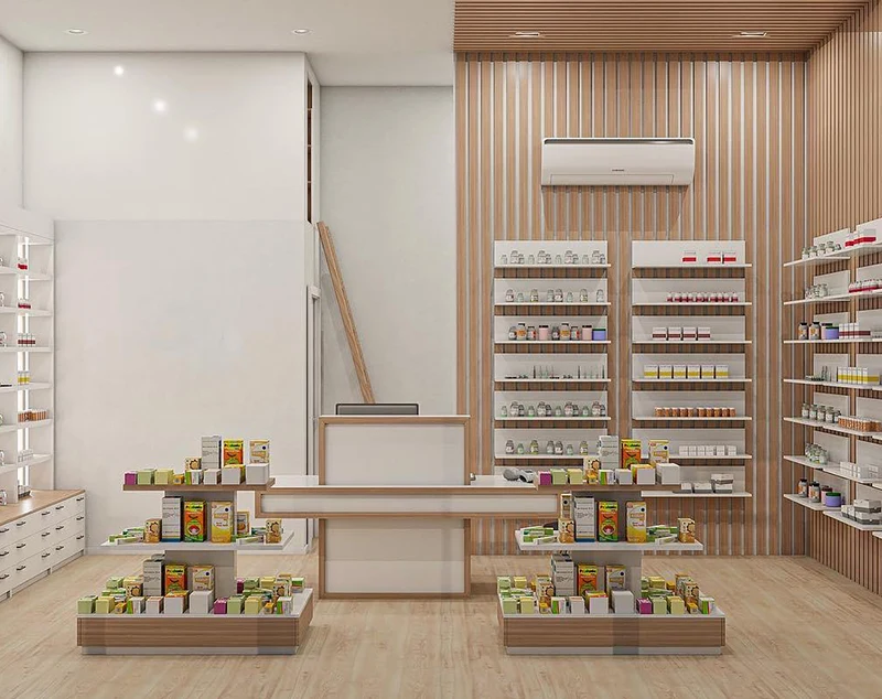 ONI-Shopfitting Rustic Wood-Tone Store Racks: Timeless Retail Display Solutions