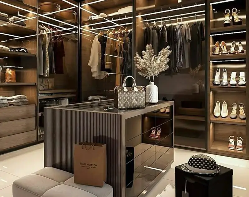 ONI Display Smoked Glass × Wood Accents for Men's Wear Boutique