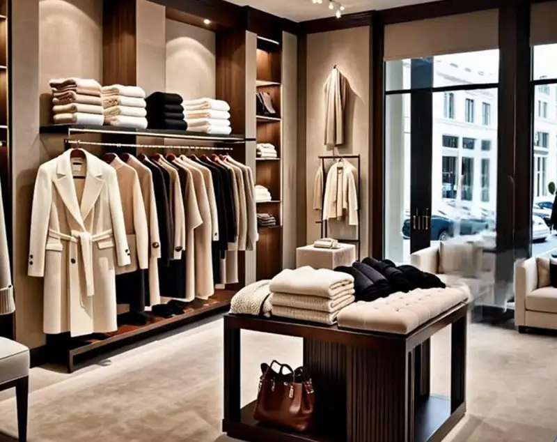 ONI Display Warm Wood & Neutrals: Open Garment Display System