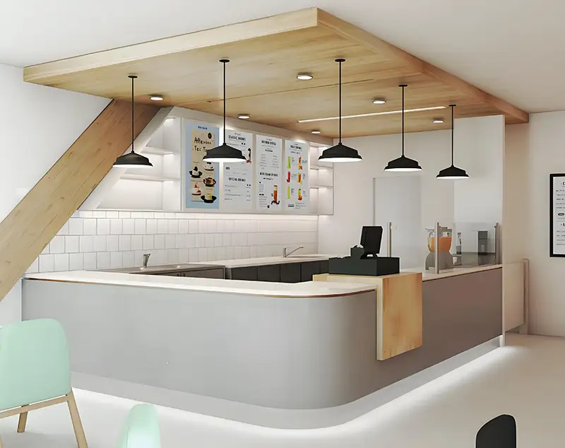 ONI Display Juice Counter Design with Softdrink & Boba Setup