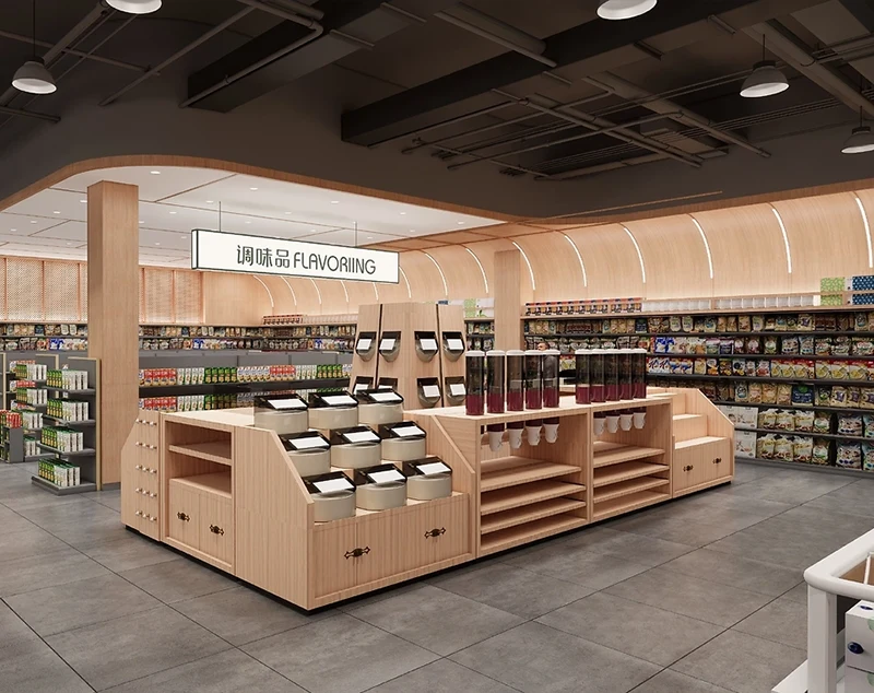 ONI-Shopfitting Modern Wood and Steel Glass Display Case for Retail Stores with Modular Lockers and Showcase Counters