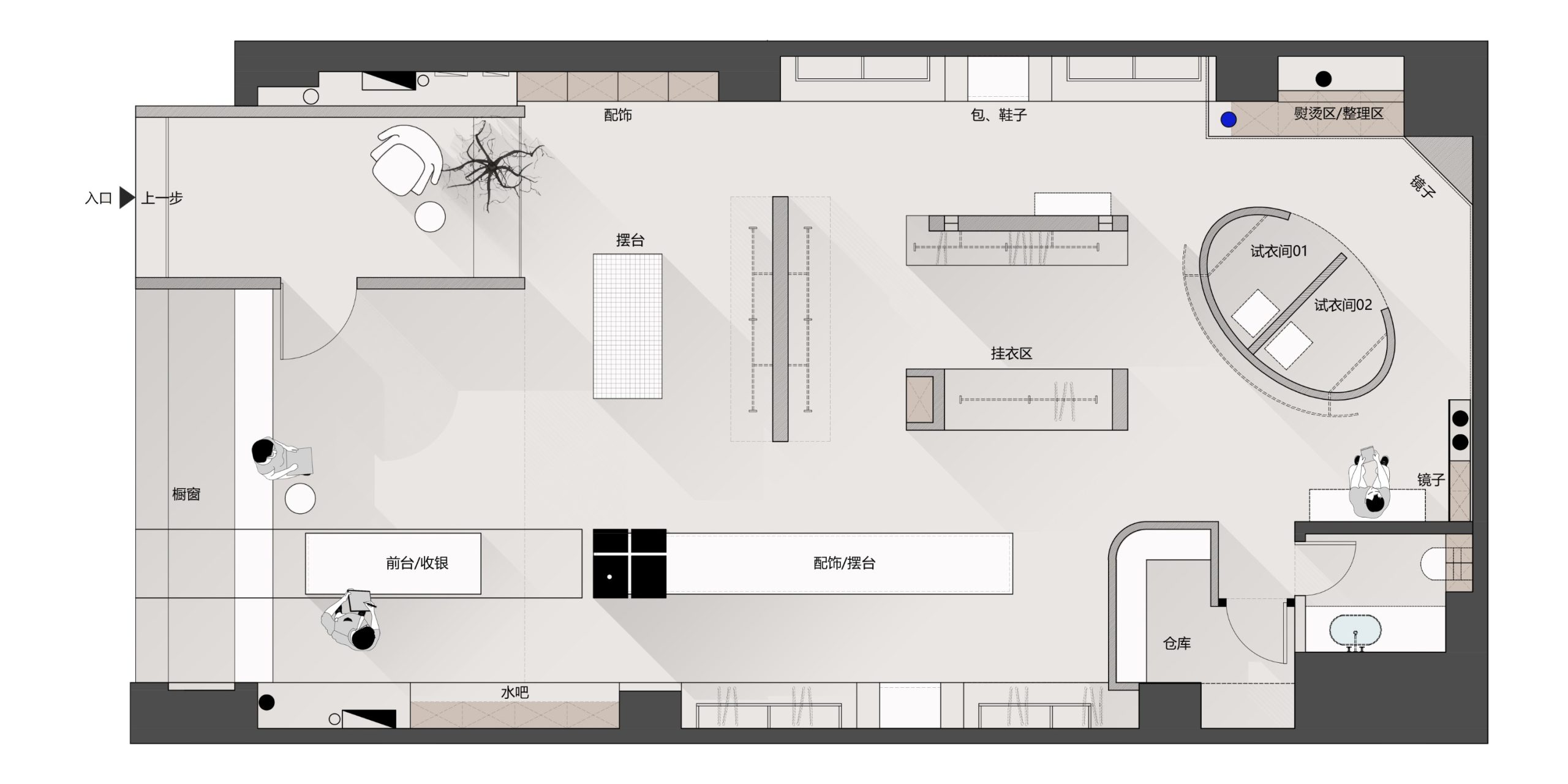 retail store floor plan with dimensions