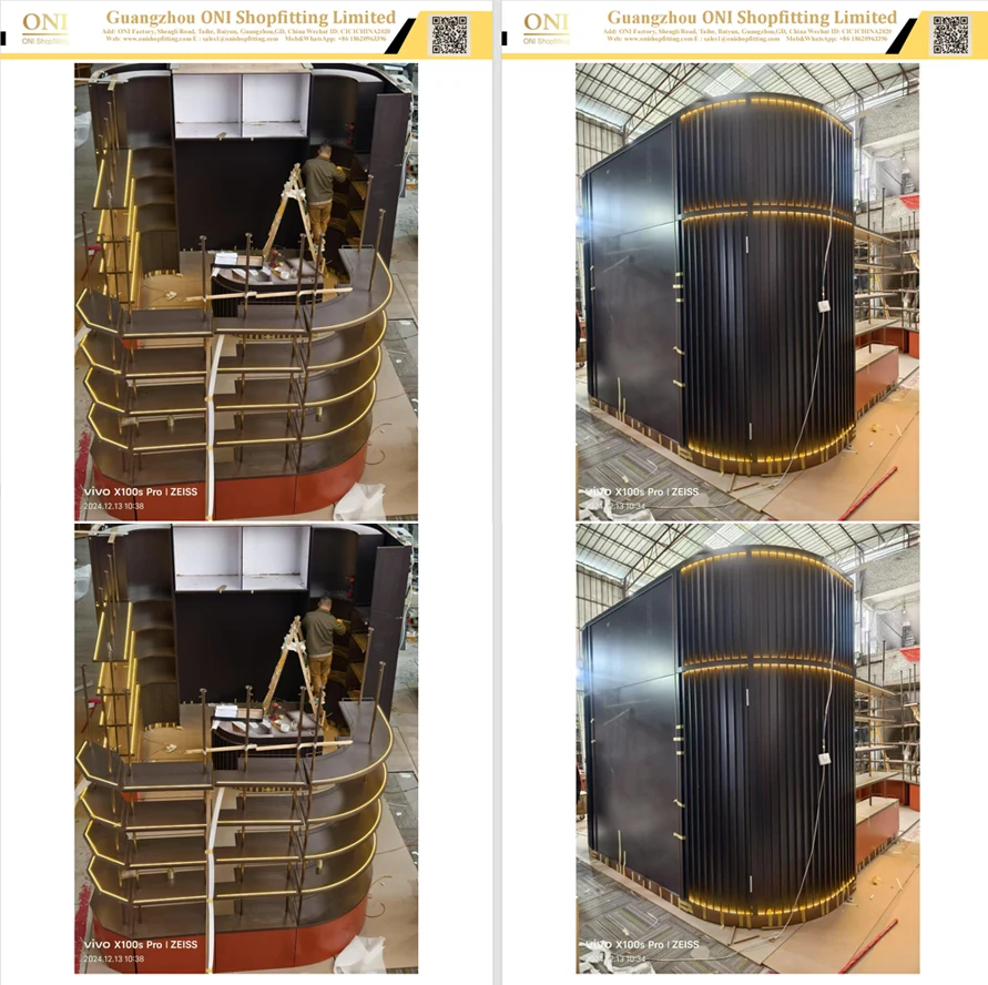 Custom retail display racks in production process