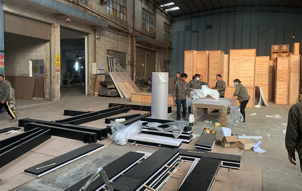 Retail fixture inspection and test assembly in factory