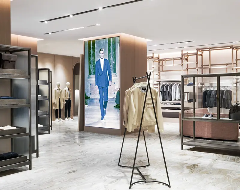 ONI Display Sleek Modern Elegance: Open Wardrobe and Clothing Display Design