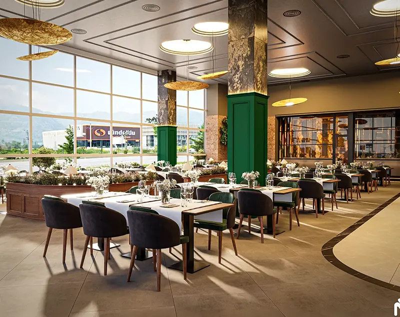 ONI Display Gray Upholstered Dining Room Dining Chairs with Marble & Wooden Luxury Dining Table