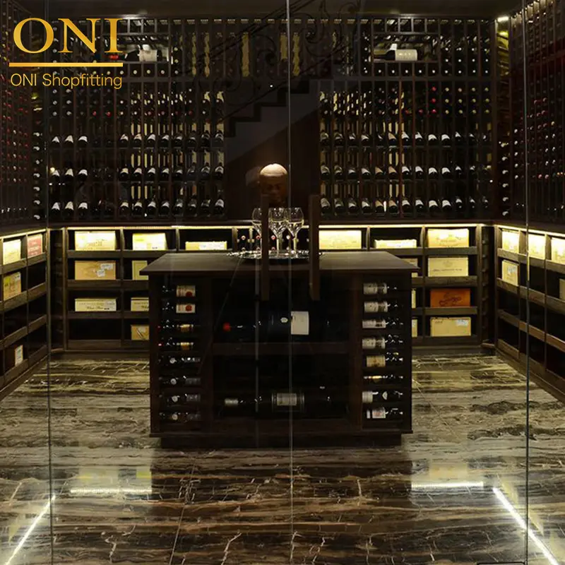 glass shelving wall