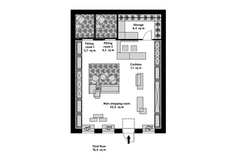 small mens wear shop design