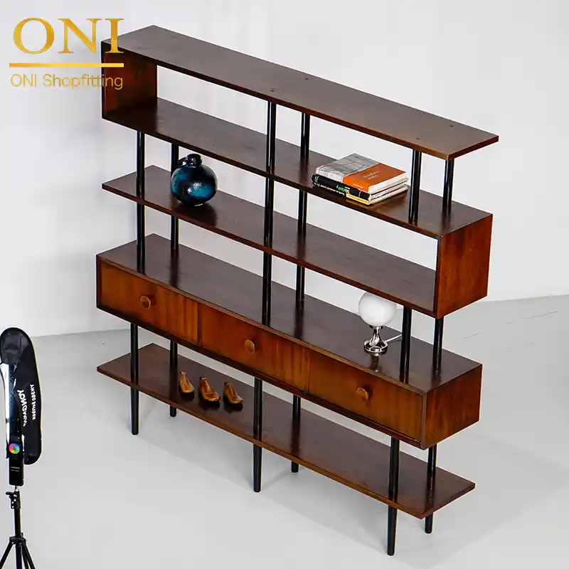 retro bookshelf
