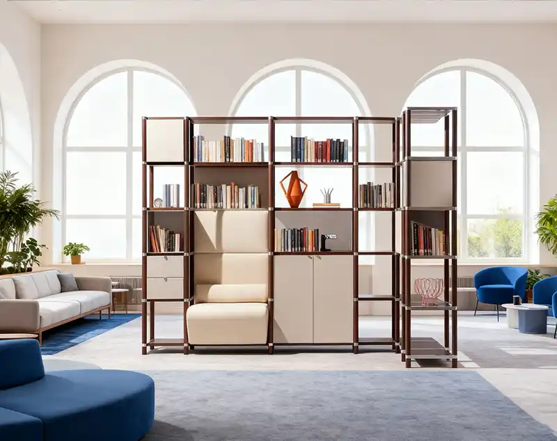 ONI Display Modular Storage Bookshelf Wall System in Wood & Metal