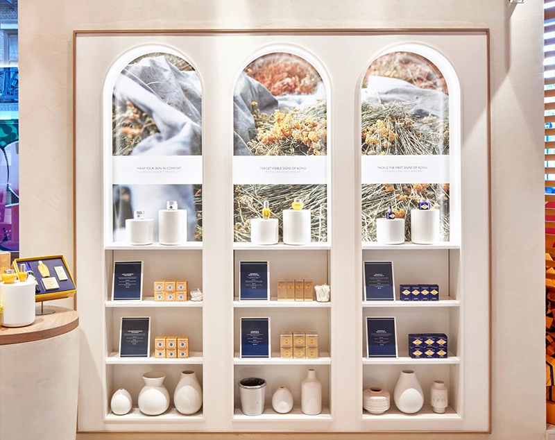 ONI Display Arched Wall Cabinet Perfume Display for Boutique Fragrance Stores