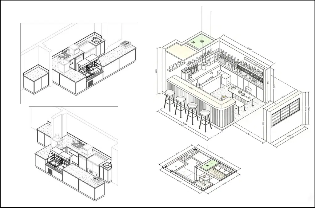 café interior project timeline
