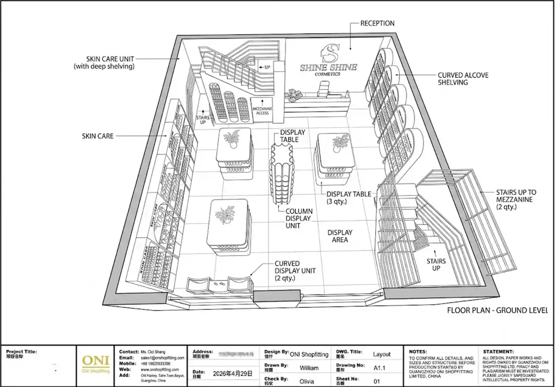 Cosmetic Store 3d layout