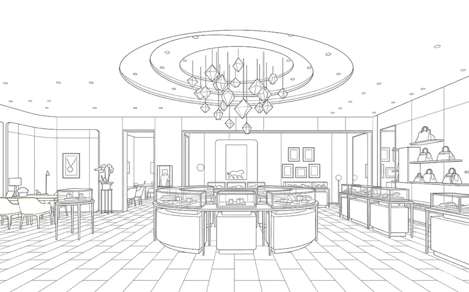 Jewelry Store Fixtures 3d design