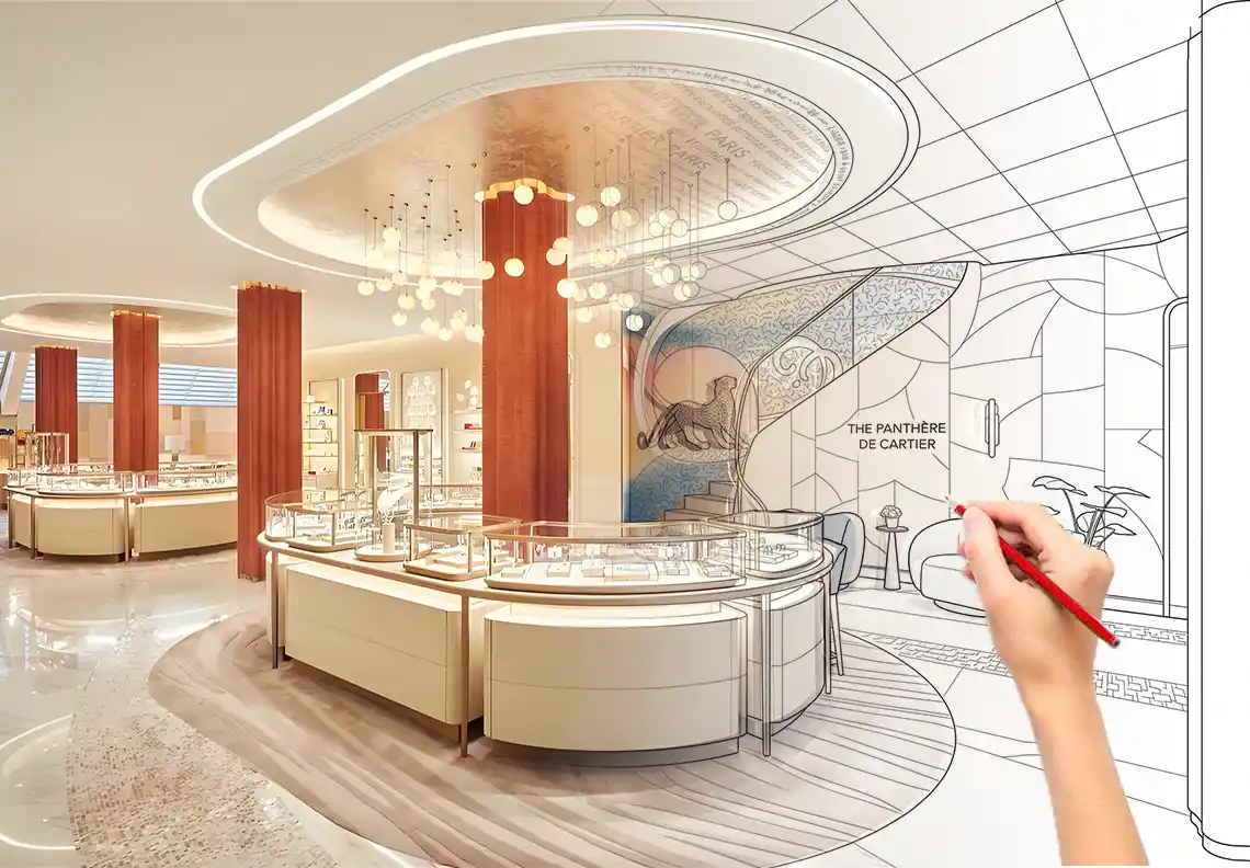 Jewelry Store Fixtures design 3d