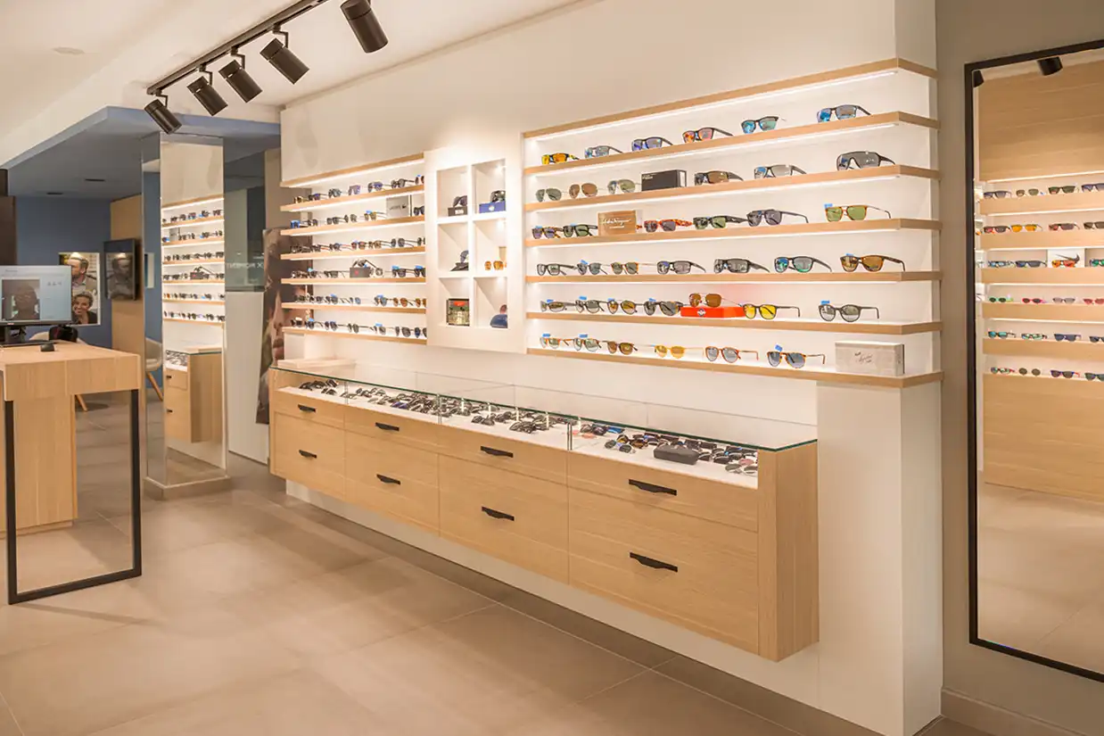 Optical Store Display Shelves & Eyewear Cabinets