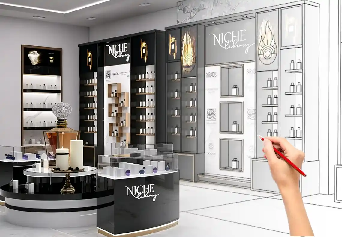 Perfume Store Fixtures 3d design