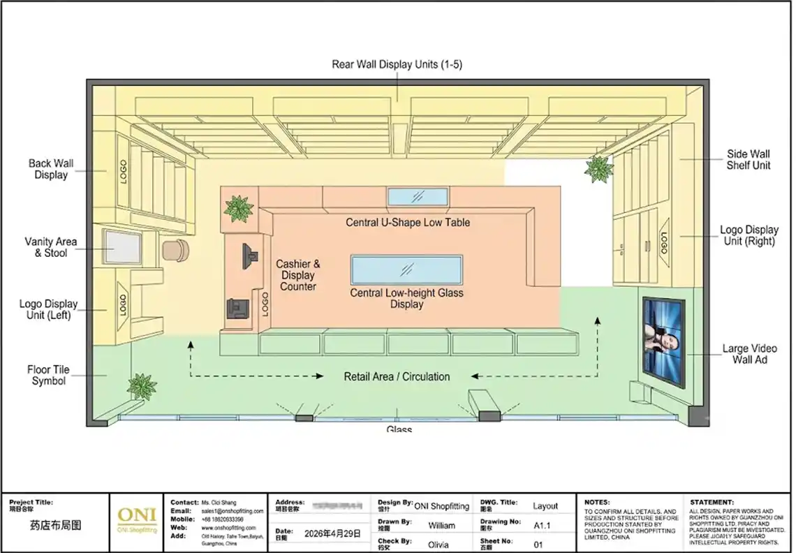 Perfume Store Fixtures 3d layout