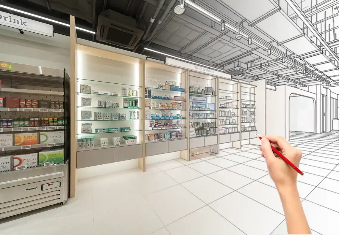 Pharmacy Store Fixtures design