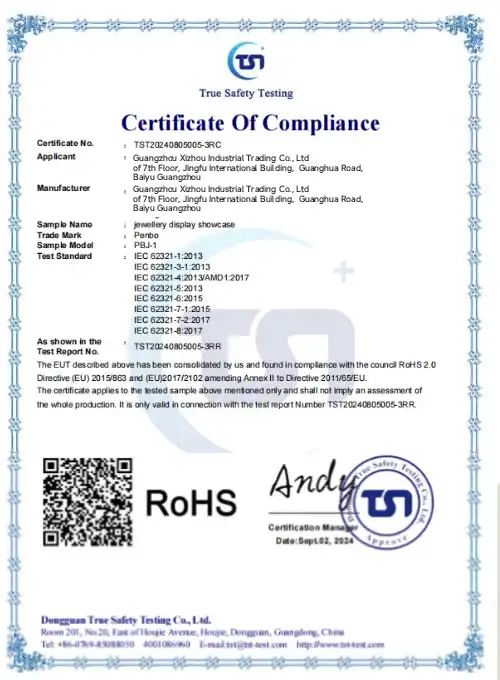 RoHS Certificate of Compliance