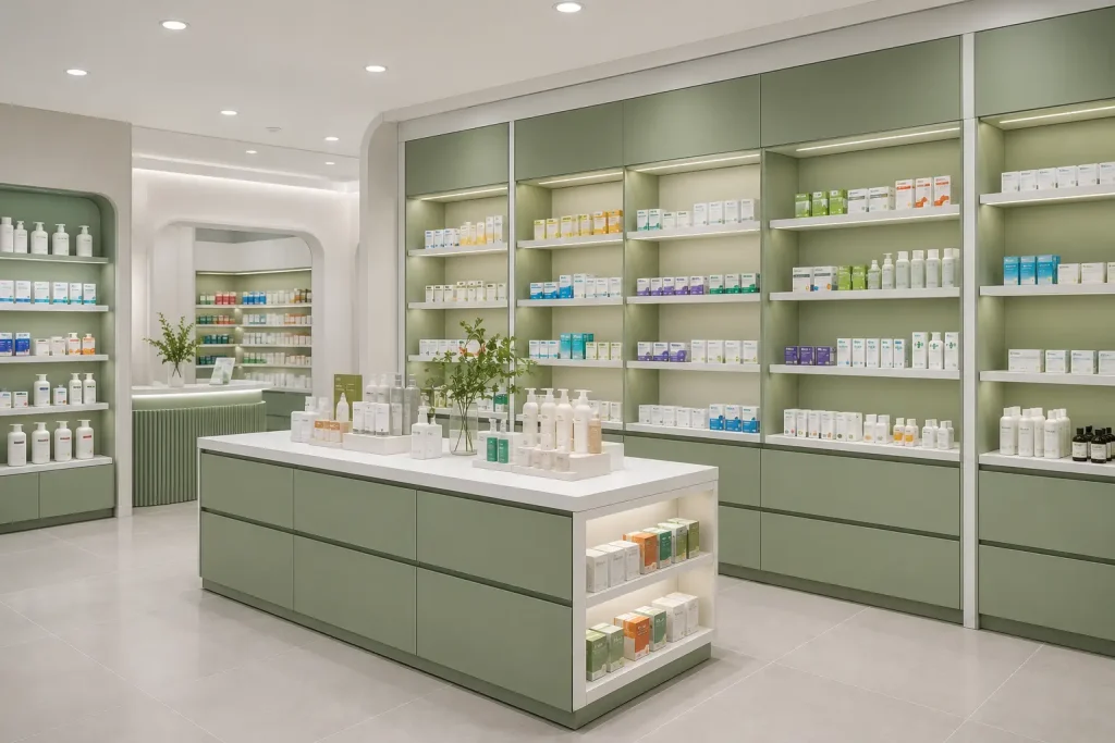 Solid_Color_Surface_Finishes_for_Pharmacy_Display_Cabinets