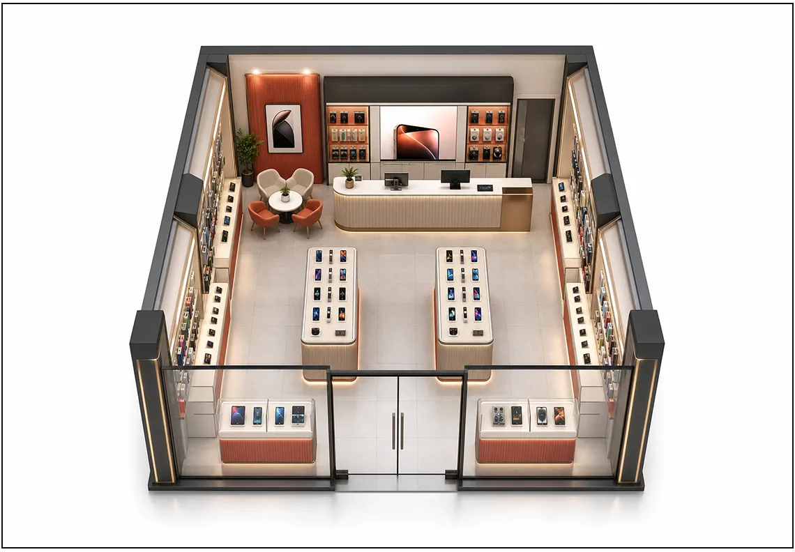 Mobile Phone Store 3d layout