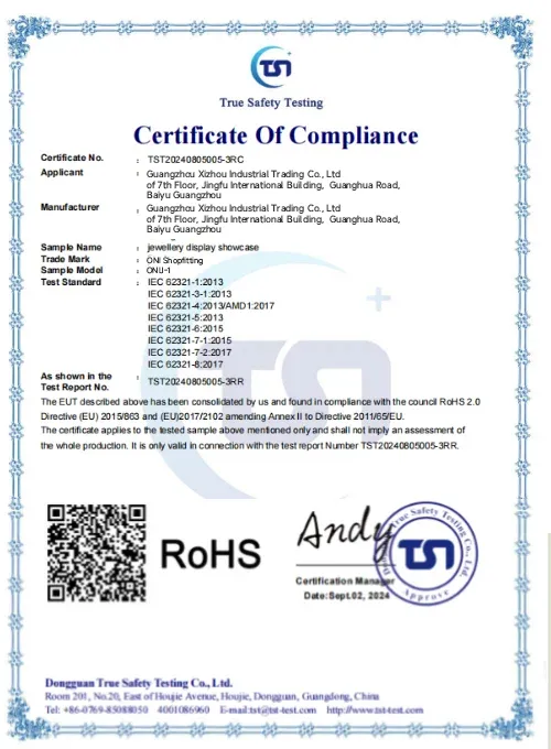 RoHS Certificate of Compliance