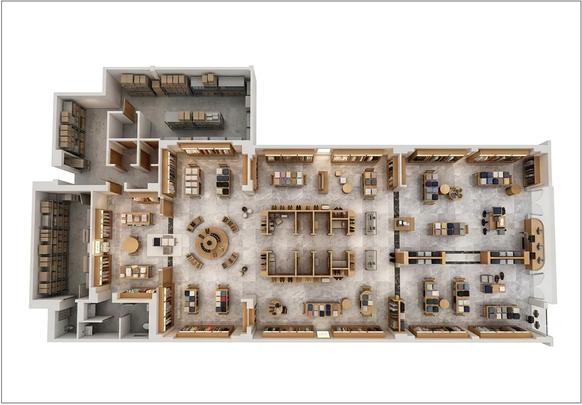 clothing store layout 3d
