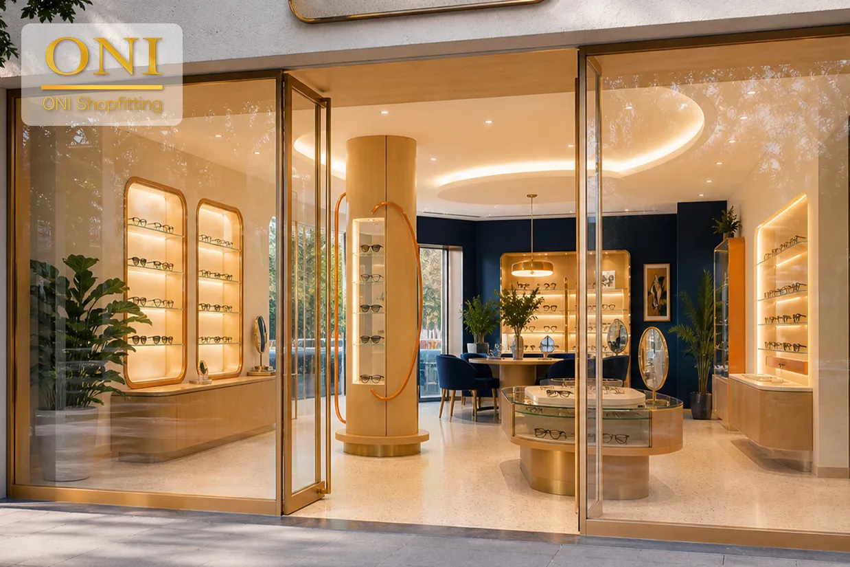 Eyewear retail display solution with custom optical cabinets