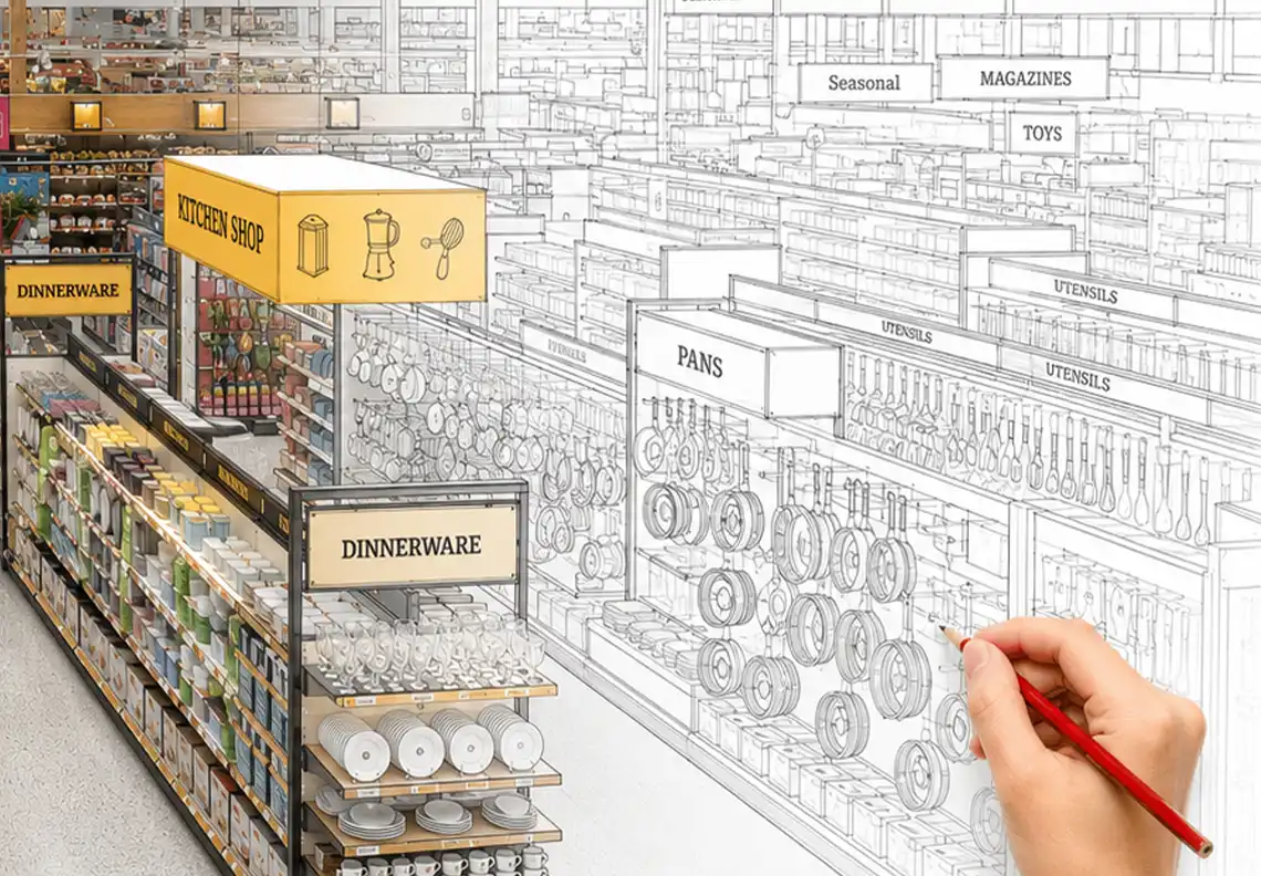 cutom supermarket display fixtures design