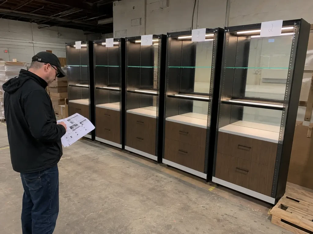 Quality consistency inspection for multi-store retail display cabinets