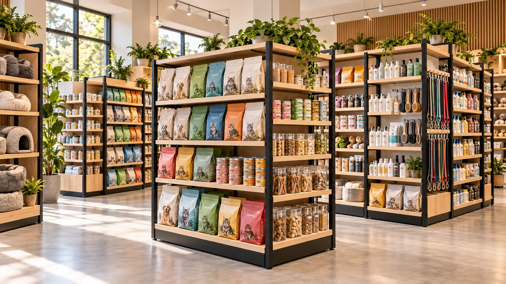 Custom_Double-Sided_Pet_Store_Gondola_Shelving