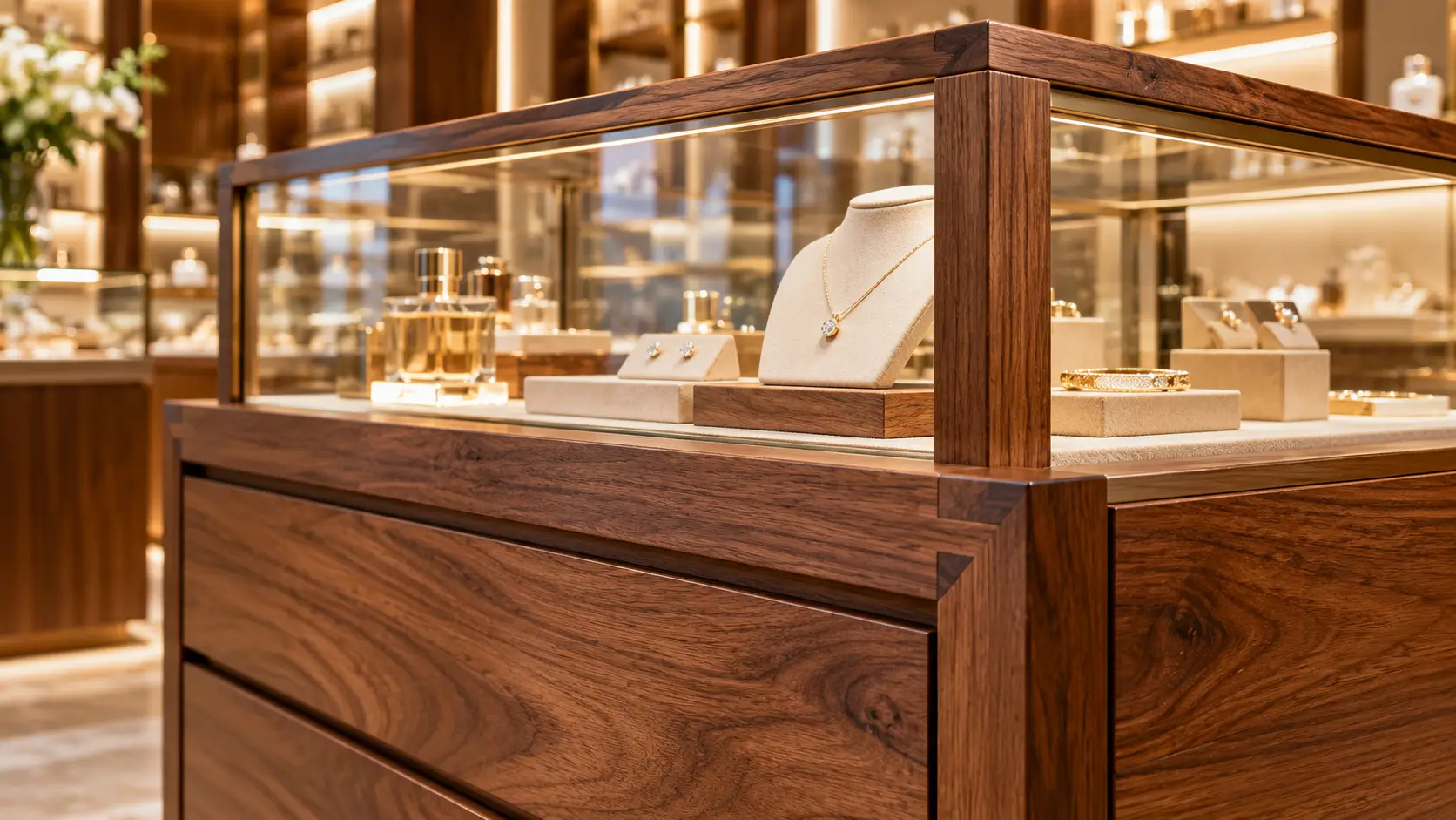 Custom Solid Wood Display Cabinets