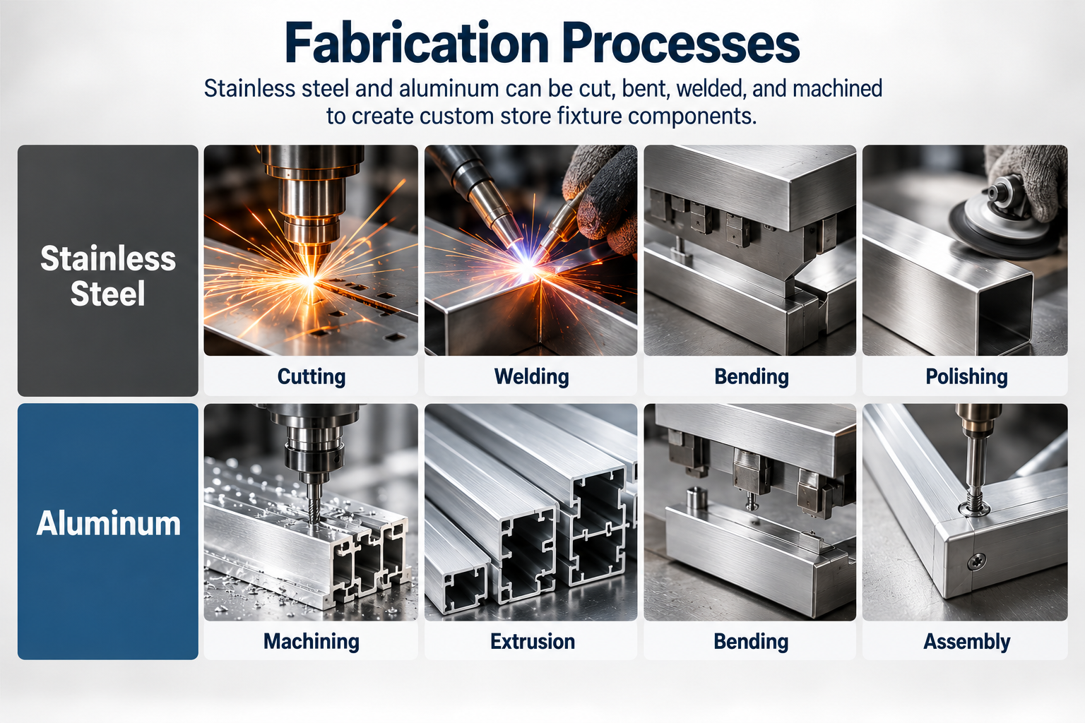 Stainless steel and aluminum fabrication