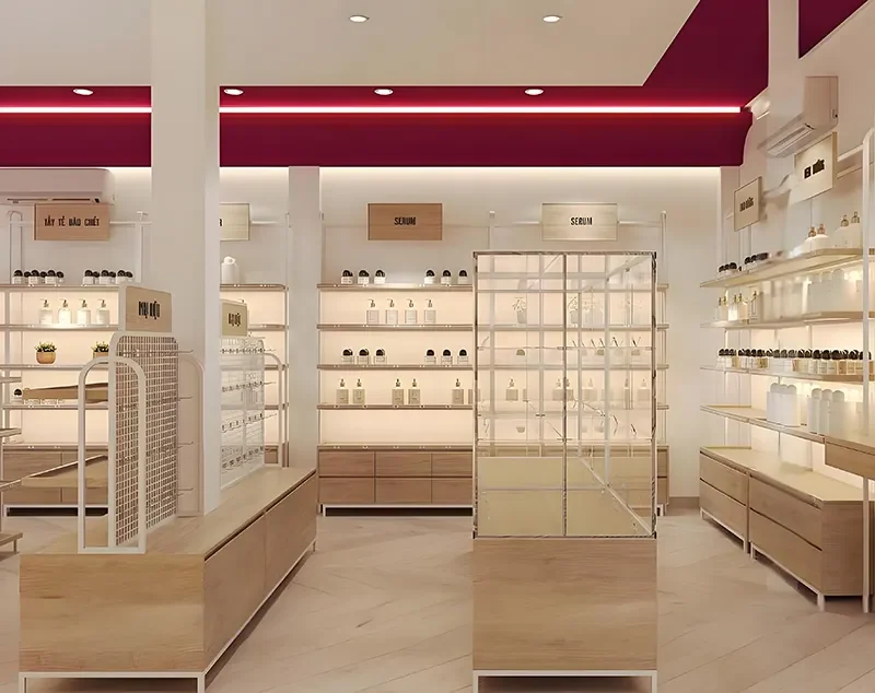 shelved display case